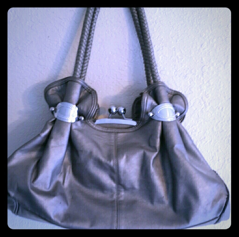 Metallic Gun Metal Gray Purse